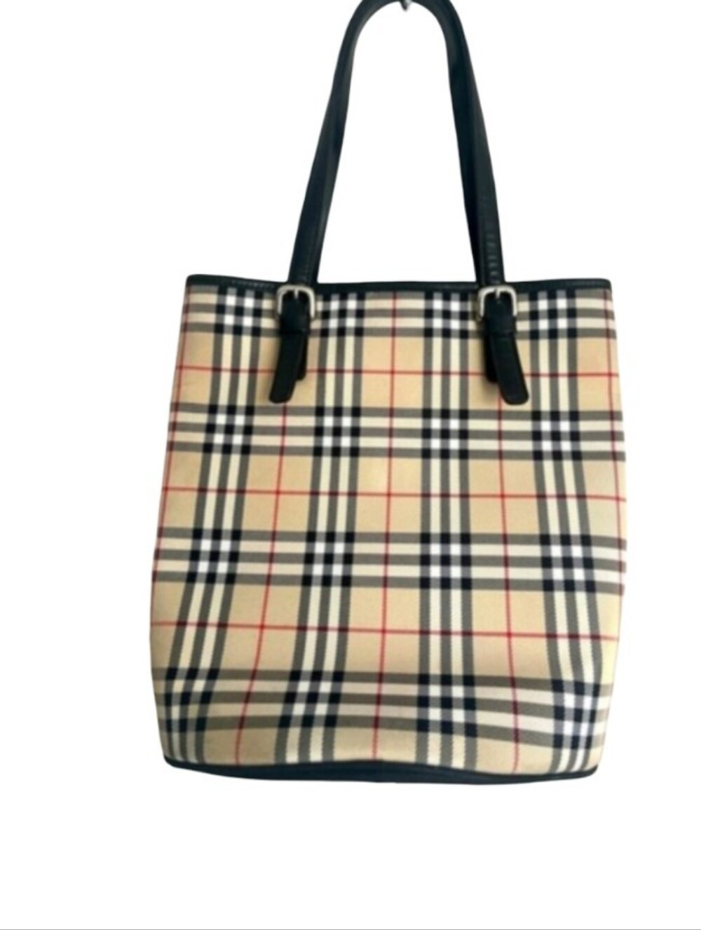 Burberry Blue Label Checked  Canvas Tote Bucket Purse Bag Vintage